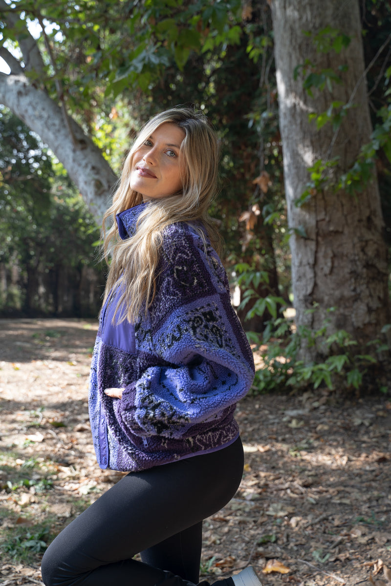 Falling For You Fleece Jacket - Purple