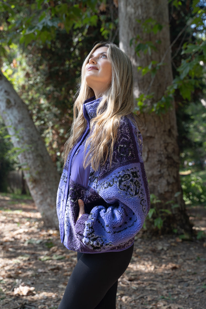 Falling For You Fleece Jacket - Purple